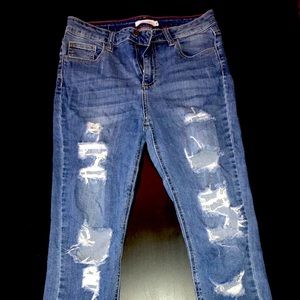 Distressed jeans